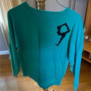 Teal Long Sleeve Shirt with Black Dance Silhouette - Epic Dance Showcase - YM